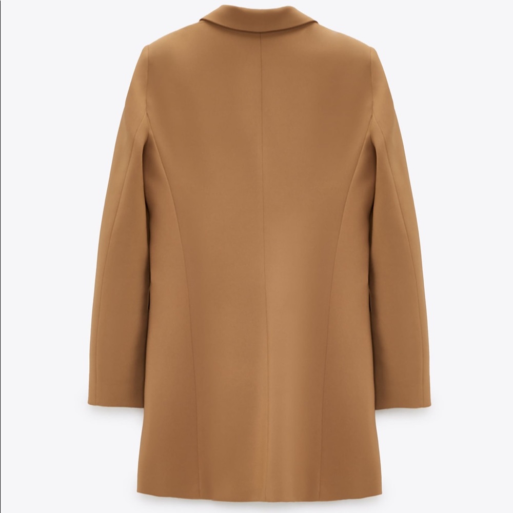 NWT Zara Double Breasted Frock Blazer Coat Camel - Picture 13 of 16